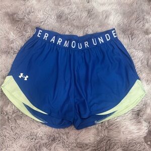 Under Armour Women's Athletic Shorts in Blue and Light Green